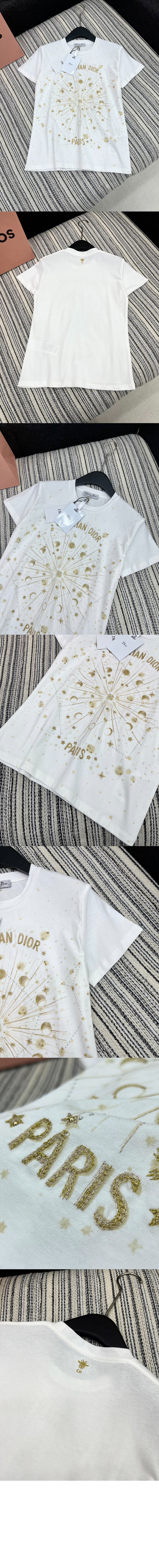 디올 자수 티셔츠
