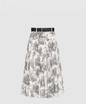 디올 벨트 미디 스커트