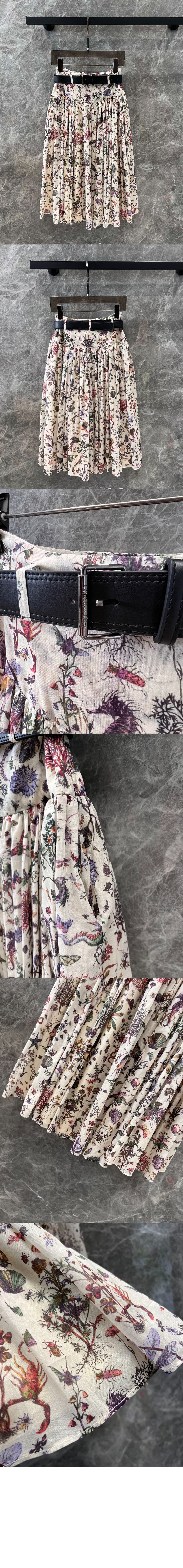 디올 벨트 미디 스커트