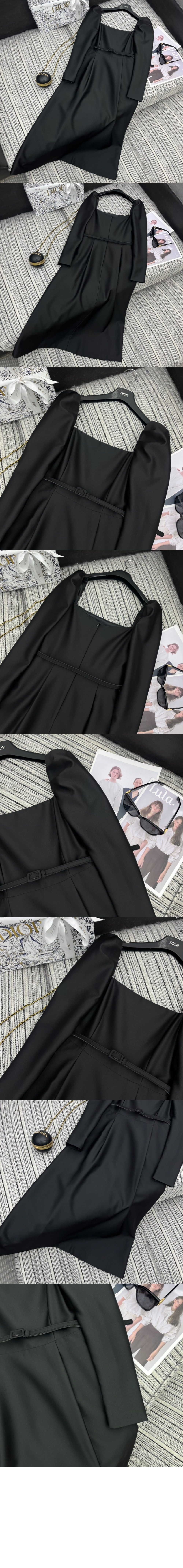 디올 벨트 미디 드레스