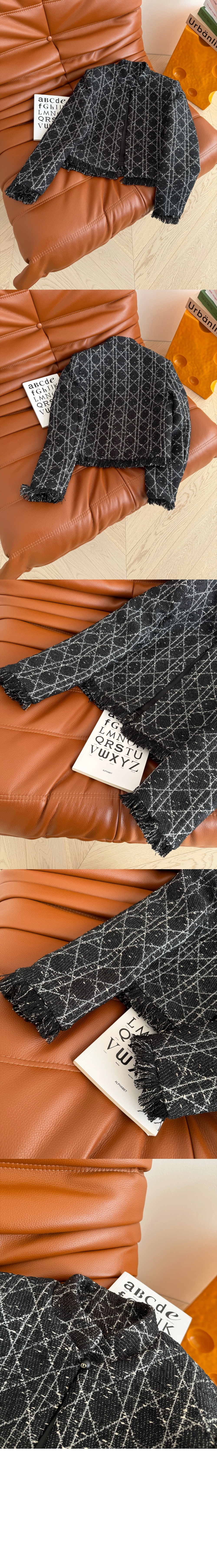 디올 매크로까나쥬 크롭 재킷