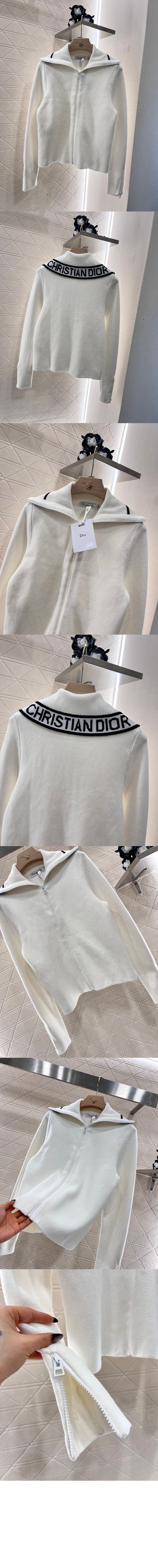 디올 리비에라 스탠드 칼라 크롭 자켓