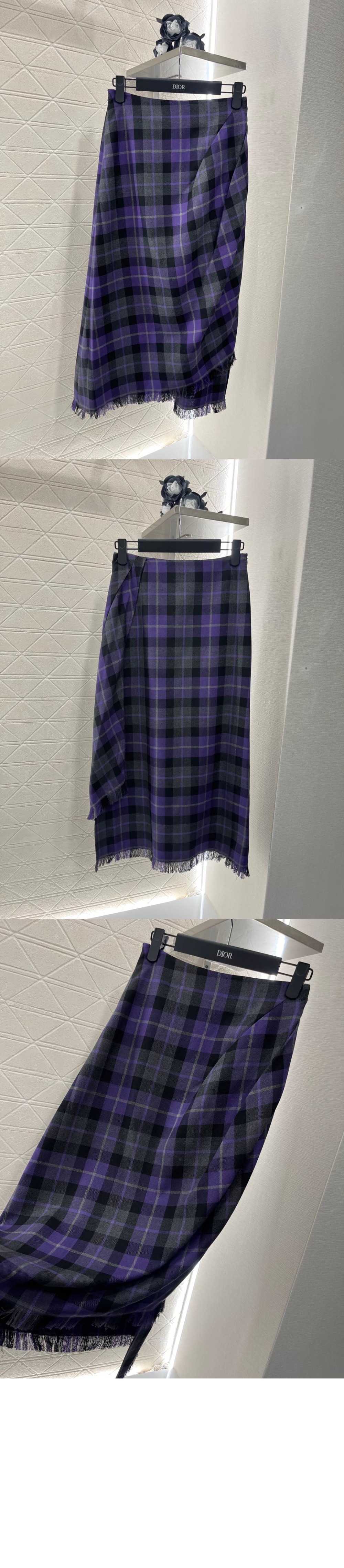 디올 미디 드레이프 스커트