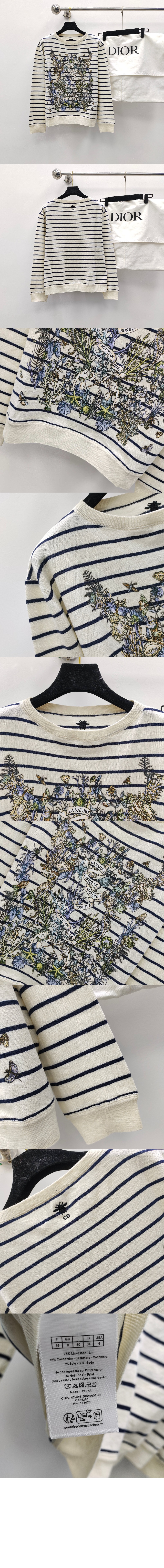 디올 플라워 코튼 톱