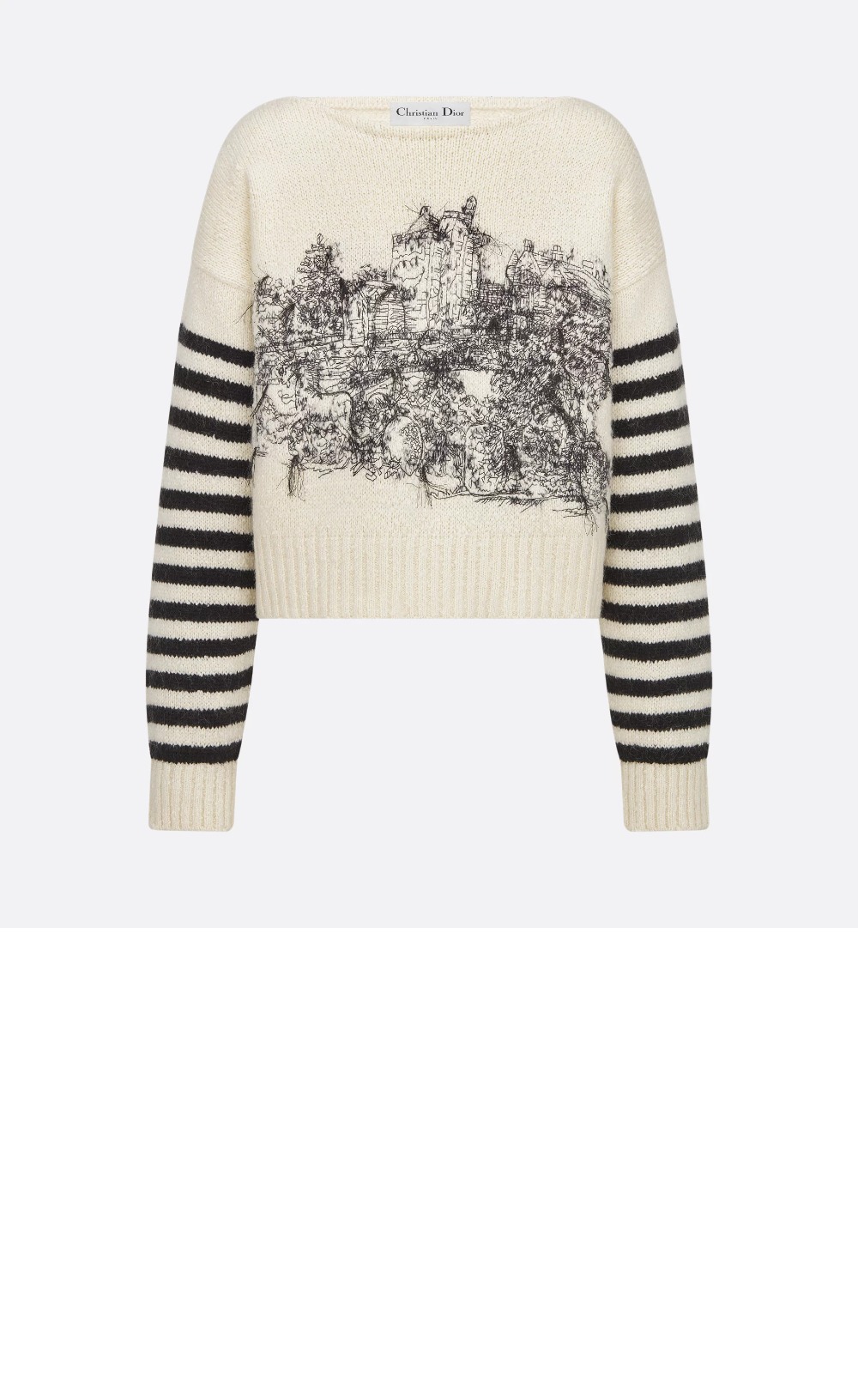 디올 프린트 니트 톱