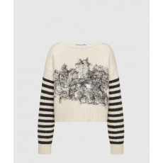 디올 프린트 니트 톱