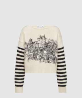 디올 프린트 니트 톱