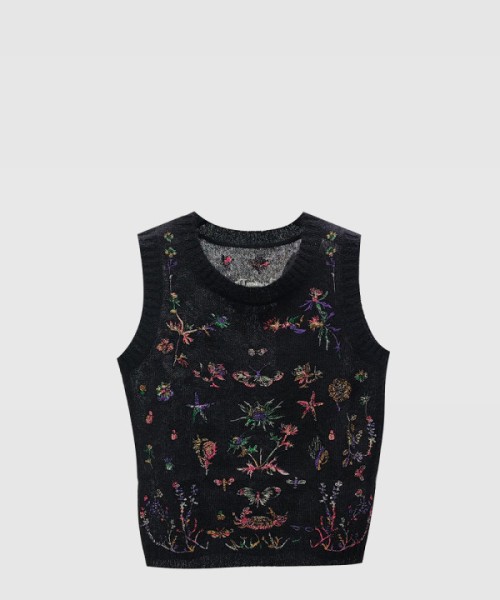 디올 프린트 니트 톱