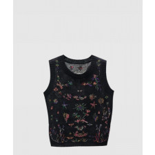 디올 프린트 니트 톱