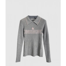 디올 프린트 니트 톱