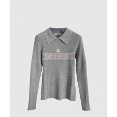 디올 프린트 니트 톱