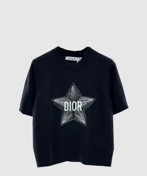 디올 로고 니트 상의