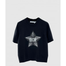 디올 로고 니트 상의