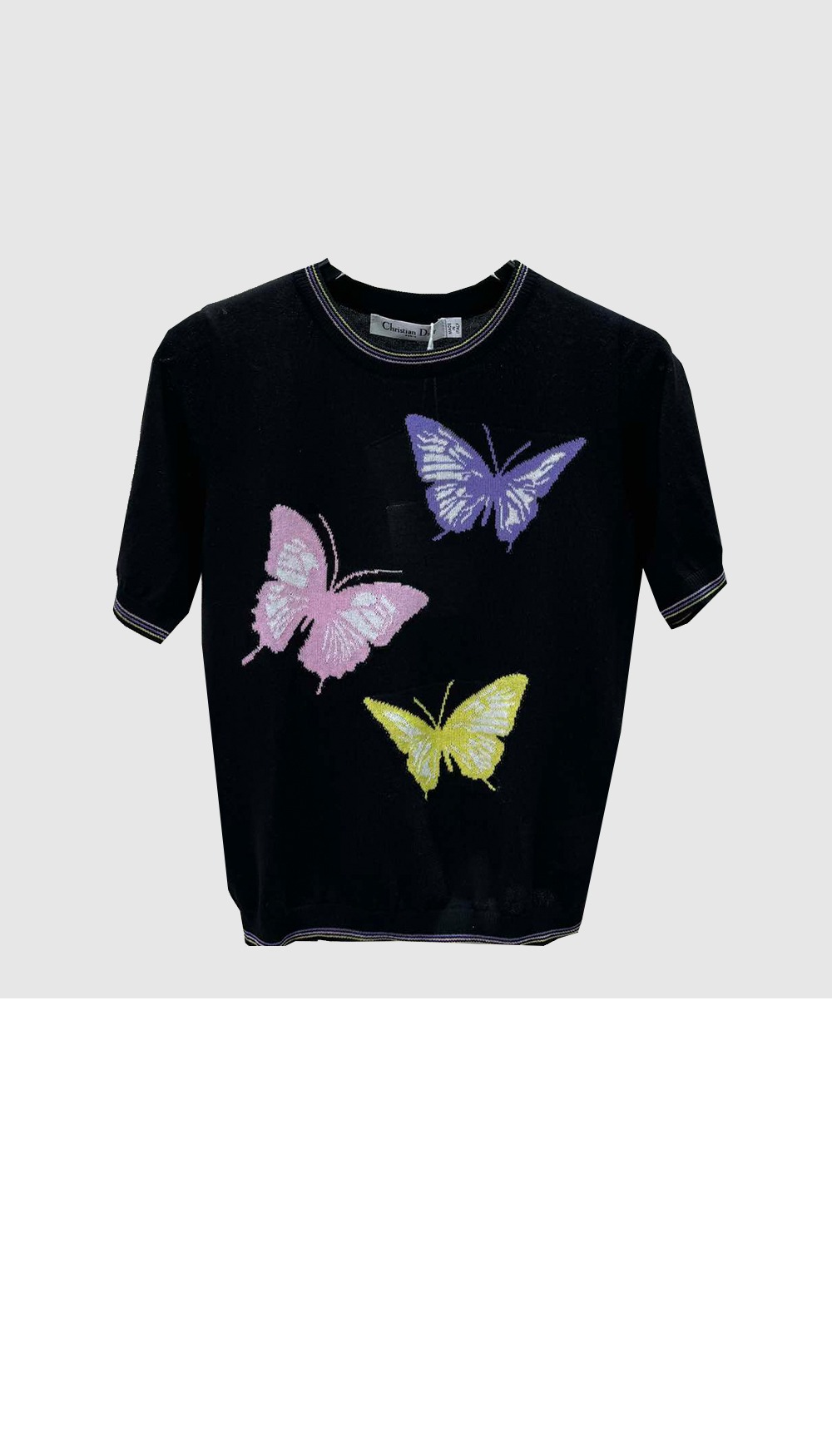 디올 프린트 니트 톱