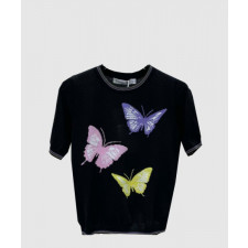 디올 프린트 니트 톱