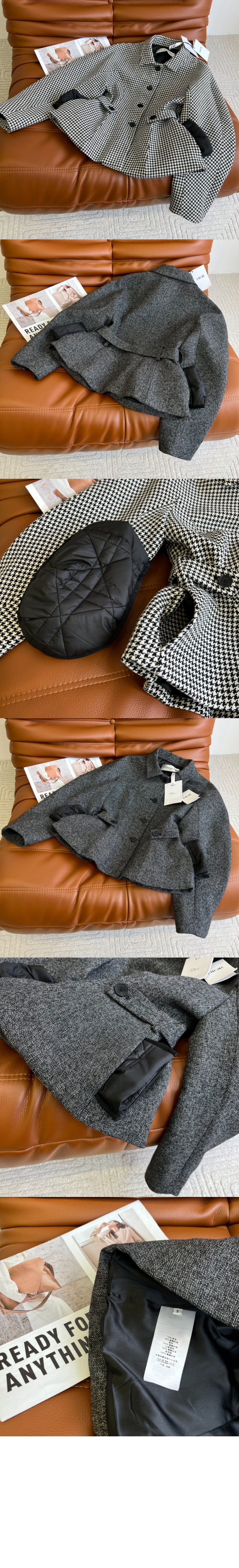 디올 체크 재킷