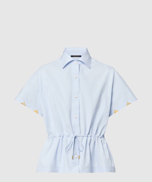 루이비통 드로스트링 웨이스트 코튼 포플린 셔츠