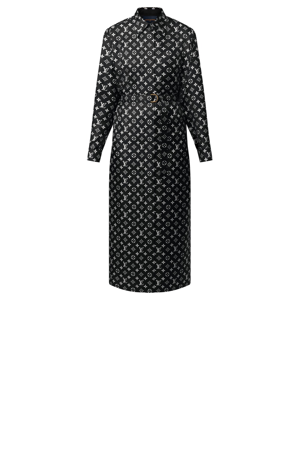 루이비통 모노그램 실크 셔츠 드레스