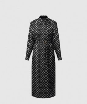 루이비통 모노그램 실크 셔츠 드레스