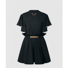 루이비통 플라운스 슬리브 벨티드 드레스