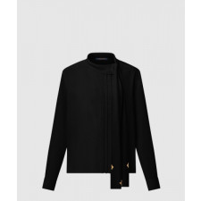 루이비통 플리츠 디테일 펜던트 칼라 셔츠