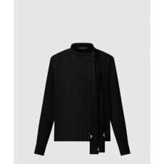 루이비통 플리츠 디테일 펜던트 칼라 셔츠