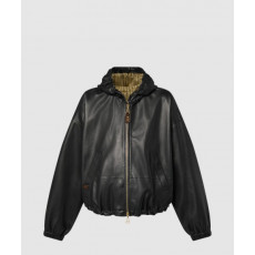 루이비통 레더 후디드 재킷