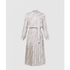 루이비통 롱 슬리브드 체인 프린트 드레스