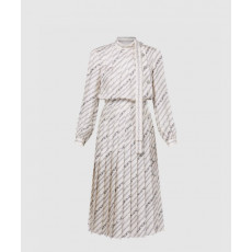 루이비통 롱 슬리브드 체인 프린트 드레스