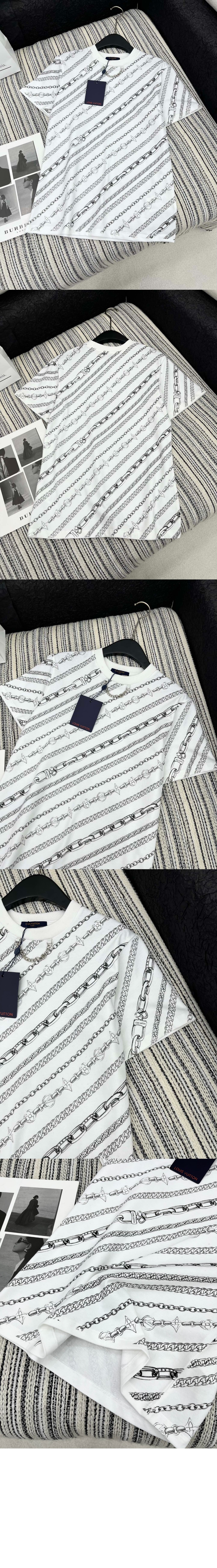 루이비통 로고 프린트 반팔