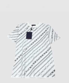 루이비통 로고 프린트 반팔