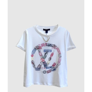 루이비통 로고 프린트 반팔