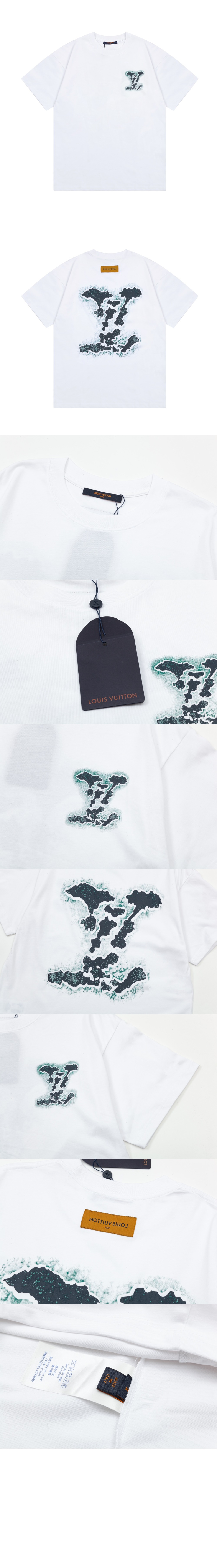 루이비통 로고 프린트 반팔