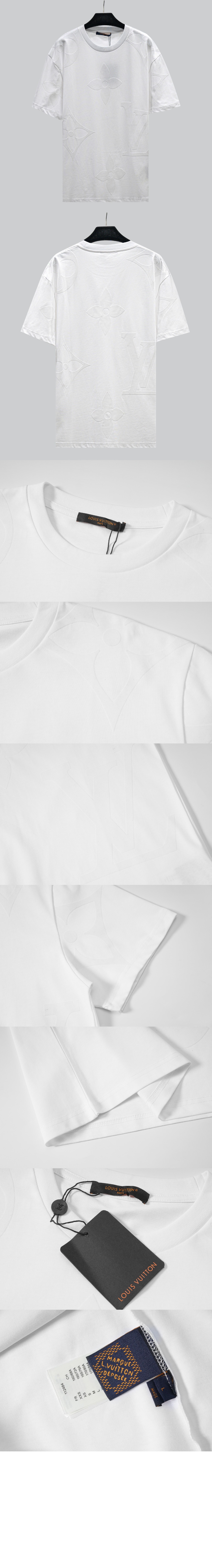 루이비통 모노그램 쇼트 슬리브드 코튼 크루넥