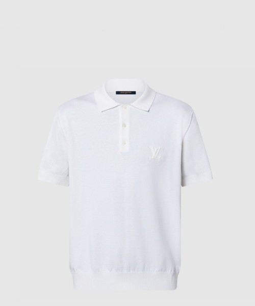 루이비통 캐시미어 앤드 코튼 블렌드 쇼트 슬리브드 폴로