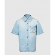 루이비통 쇼트 슬리브드 데님 셔츠