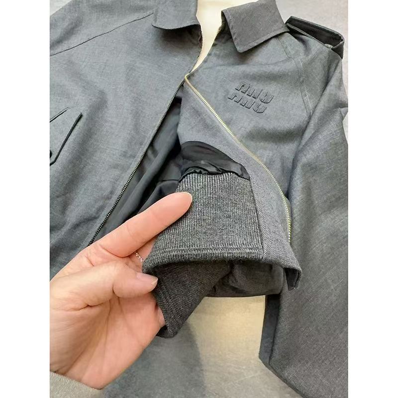 미우미우 그리자일 블루종 재킷