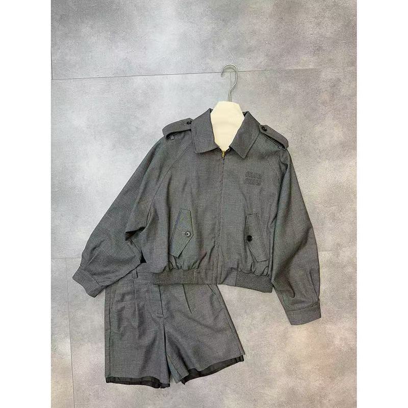 미우미우 그리자일 블루종 재킷