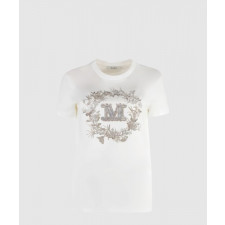 막스마라 로고 장식 크루넥 티셔츠