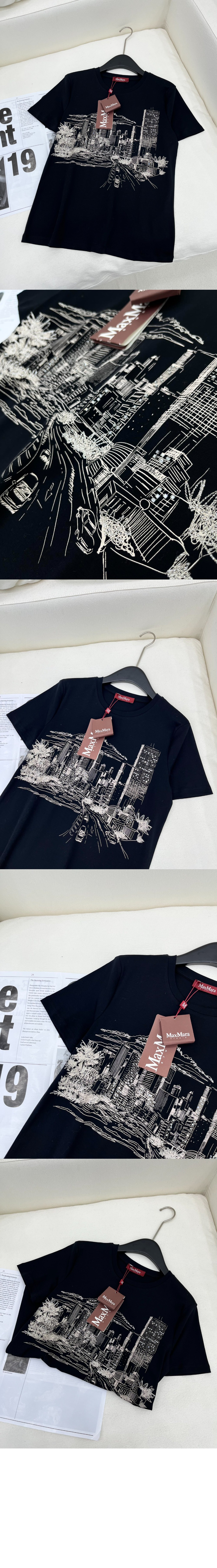 막스마라 로고 프린트 반팔