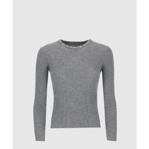 막스마라 크리스탈 자수 울 니트