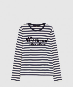 막스마라 로고 프린트 면 톱