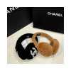 샤넬 이어머프 시어링 램스킨 귀마개 브라운
