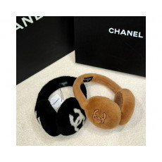 샤넬 이어머프 시어링 램스킨 귀마개 브라운