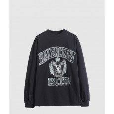 발렌시아가 컬리지 로고 프린트 롱슬리브 티셔츠