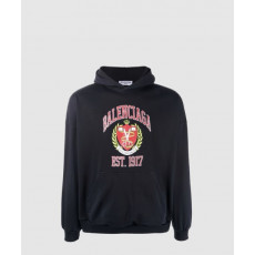 발렌시아가 로고 프린트 코튼 후디