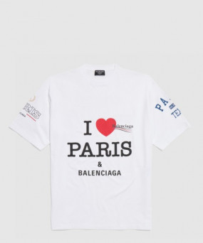 발렌시아가 로고 프린트 반팔