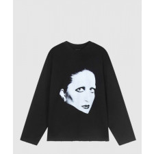 발렌시아가 로고 프린트 면 톱