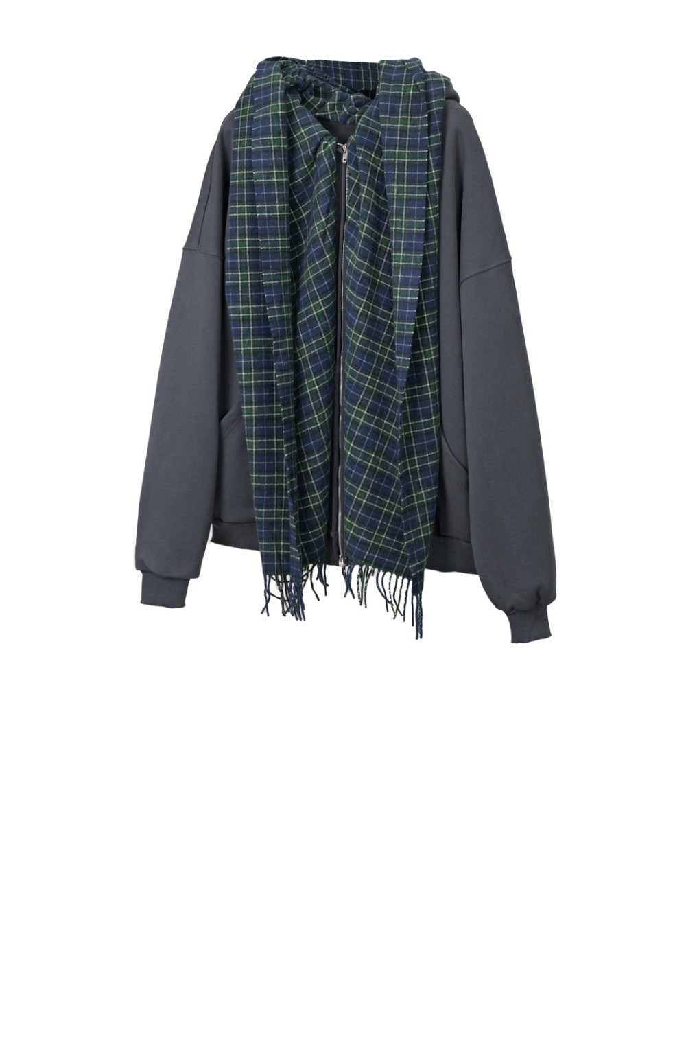 발렌시아가 스카프 집업 후드티