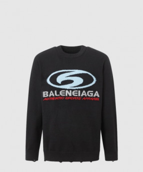 발렌시아가 로고 프린트 크루넥 스웨트셔츠